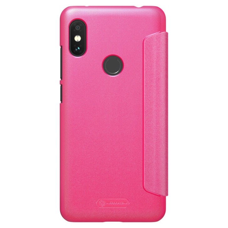 Кожаный чехол книжка Open Color для Xiaomi Redmi Note 6 Pro Розовый