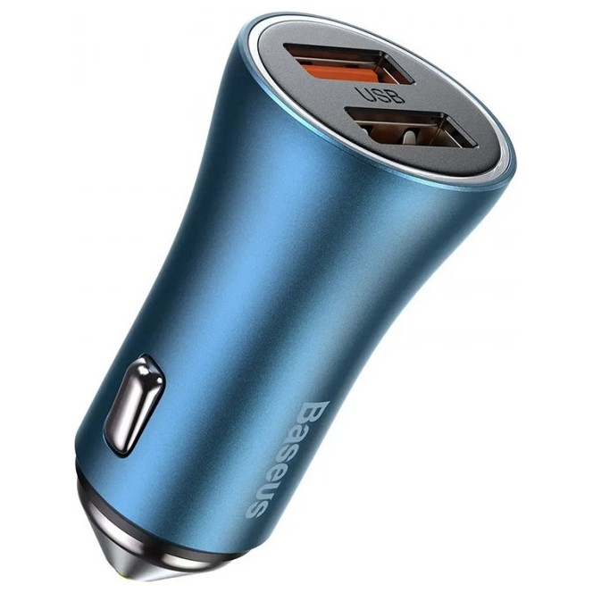 Автомобильное зарядное устройство Baseus Golden Contactor Pro Dual Quick Charger Car Charger 40W Синий (CCJD-A03) | Фото 1 из 3