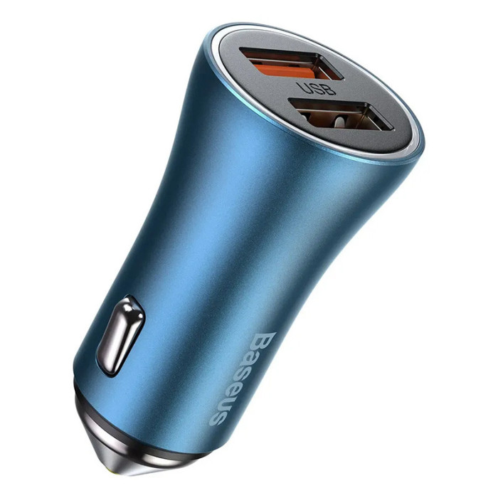 Автомобильное зарядное устройство Baseus Golden Contactor Pro Dual Quick Charger Car Charger 40W Синий (CCJD-A03) | Фото 3 из 3