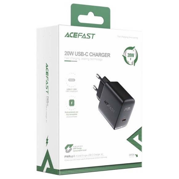 Зарядное устройство ACEFAST A1 20W USB-C Черный | Фото 2 из 2