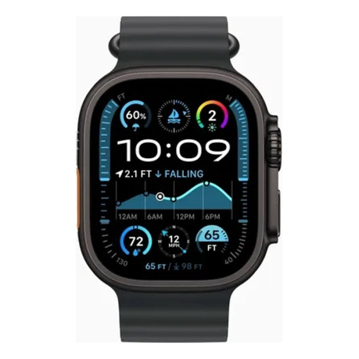 Умные часы Apple Watch Ultra 2 2024 49mm GPS + Cellular Black Titanium Case with Black Ocean Band | Фото 2 из 3