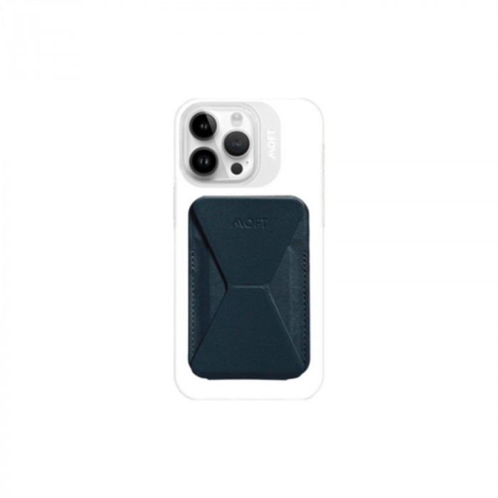Чехол-бумажник из веганской кожи с подставкой и поддержкой MagSafe MOFT Snap-on Phone Stand & Wallet Черный (Black) | Фото 1 из 2