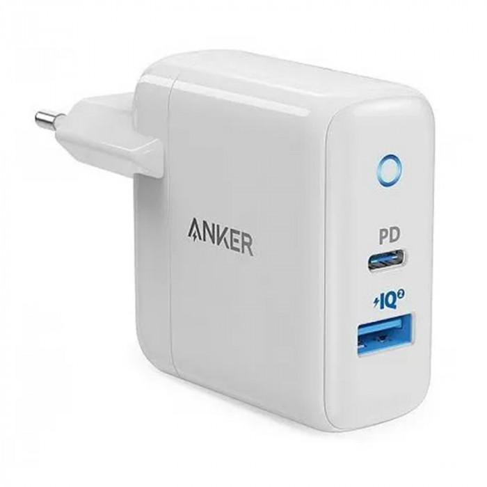 Зарядное устройство ANKER PowerPort PD+2 (A2636) 20W+15W USB/USB-C, белый | Фото 1 из 2