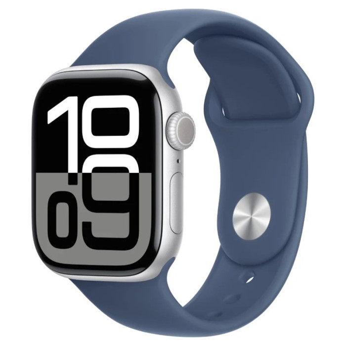 Умные часы Apple Watch Series 10 46mm Silver Aluminum Case with Sport Band Denim | Фото 1 из 3