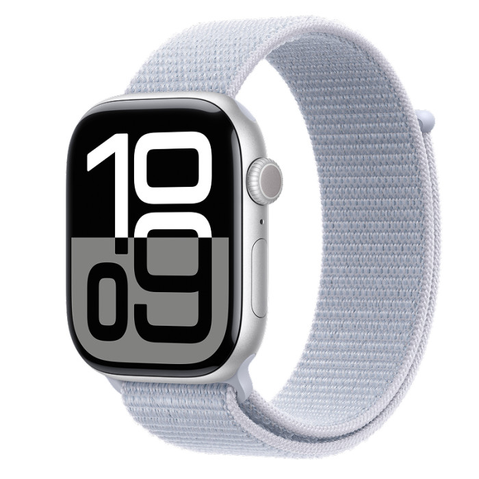 Умные часы Apple Watch Series 10 46mm Silver Aluminum Case with Sport Loop Blue Cloud | Фото 1 из 1