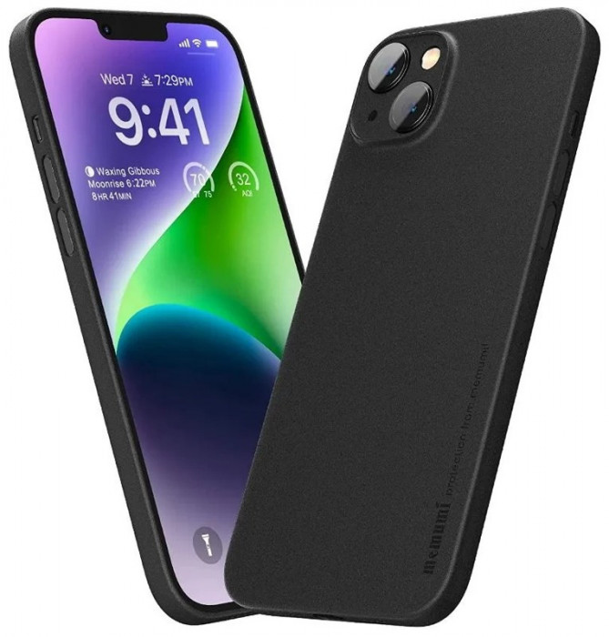 Чехол накладка Memumi Ultra Slim 0.3 для iPhone 14 Черный (Black) | Фото 2 из 2