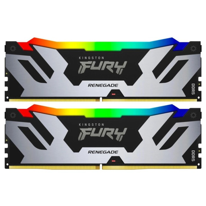 Оперативная память 32Gb DDR5 7600MHz Kingston Fury Renegade Silver RGB (KF576C38RSAK2-32) (2x16Gb KIT) | Фото 1 из 1