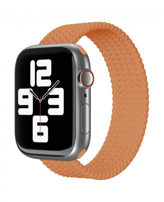 Ремешок нейлоновый плетёный VLP для Apple Watch 42/44/45 S/M оранжевый | Фото 1 из 2