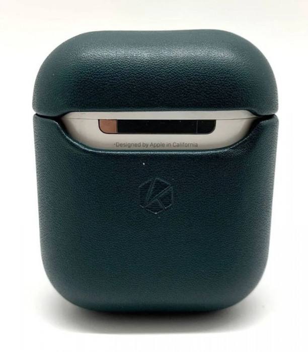 Чехол кожаный K-DOO LuxCraft для AirPods 1/2 Зеленый | Фото 2 из 4