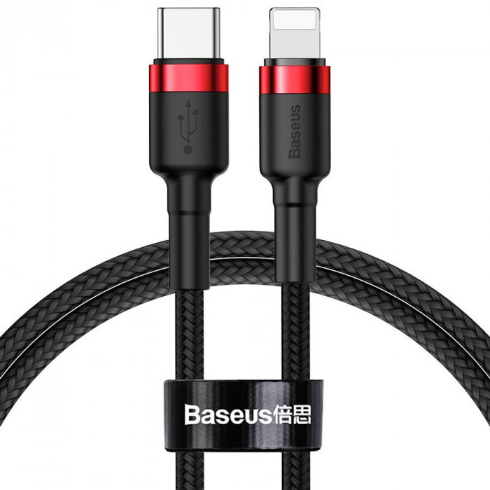 Кабель Baseus Cafule Cable Type-C to Lightning PD 20W 1m Красный (CATLKLF-91) | Фото 1 из 2