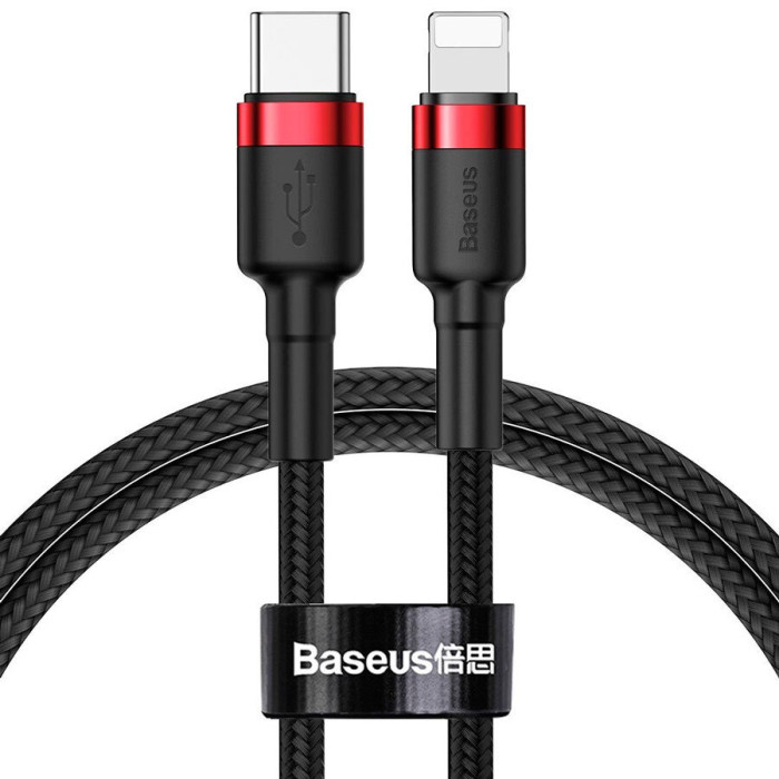 Кабель Baseus Cafule Cable Type-C to Lightning PD 20W 1m Красный (CATLKLF-91) | Фото 2 из 2