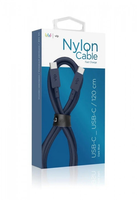 Кабель VLP Nylon Cable USB C - USB C 1.2м темно-синий | Фото 5 из 7
