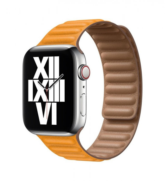 Ремешок Leather Link для Apple Watch 38/40/41mm Золотой (California Poppy) | Фото 2 из 2
