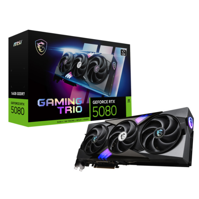 Видеокарта NVIDIA GeForce RTX 5080 MSI 16Gb (RTX 5080 16G GAMING TRIO)