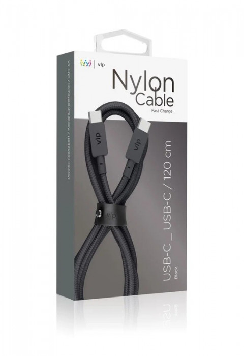 Кабель VLP Nylon Cable USB C - USB C 1.2м черный | Фото 4 из 6
