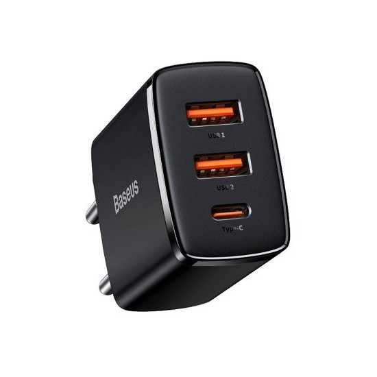 Зарядное устройство Baseus Compact FAST Charger 2U+C 30W EU Черный (CCXJ-E01) | Фото 2 из 3