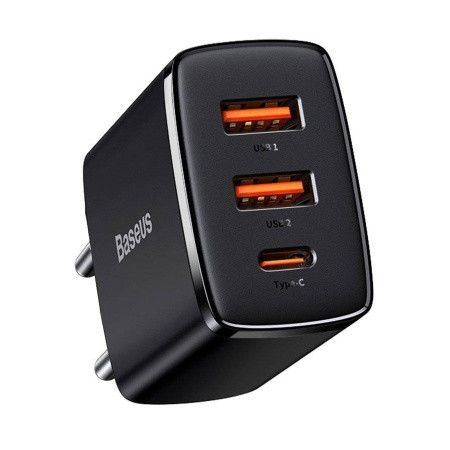 Зарядное устройство Baseus Compact FAST Charger 2U+C 30W EU Черный (CCXJ-E01) | Фото 1 из 3