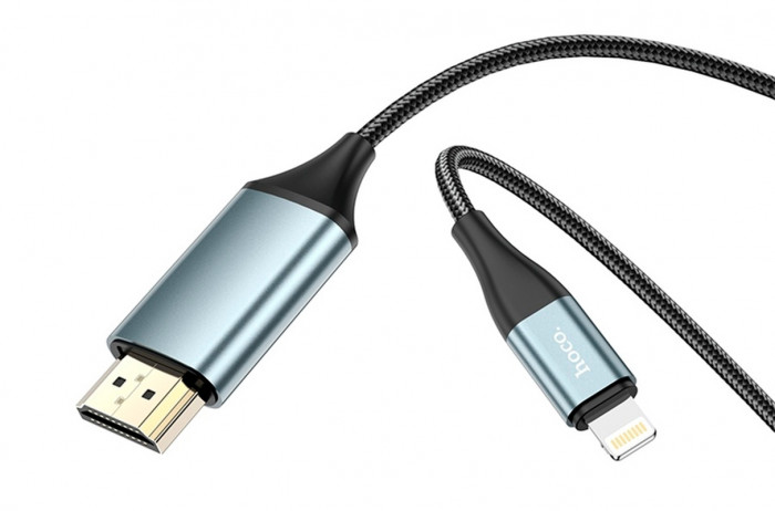 Кабель HOCO HDMI - Apple Lightning Iphone HOCO UA15 High-definition, 2м, full HD, серый | Фото 5 из 8