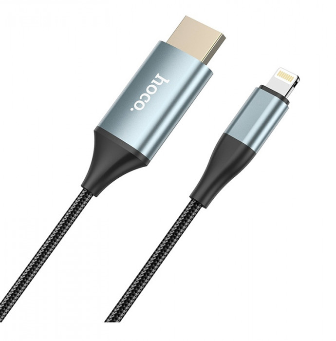 Кабель HOCO HDMI - Apple Lightning Iphone HOCO UA15 High-definition, 2м, full HD, серый | Фото 6 из 8
