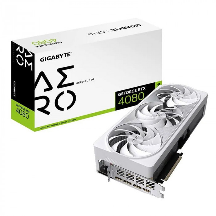 Видеокарта NVIDIA GeForce RTX 4080 Gigabyte 16Gb (GV-N4080AERO OC-16GD) RTL | Фото 1 из 6