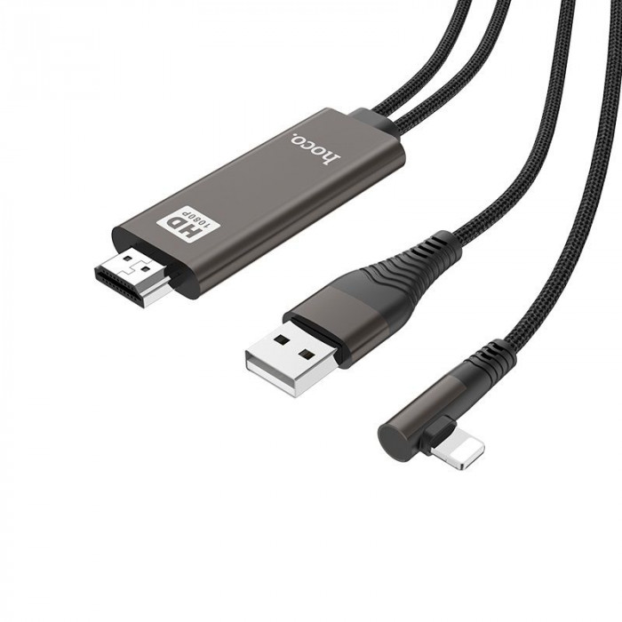 Кабель Hoco UA14 Aluminum Alloy Shell Lightning To HDMI Cable | Фото 1 из 2