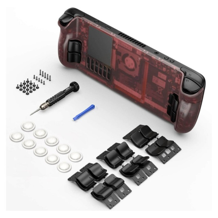 Задняя панель JSAUX Transparent Back Plate для Steam Deck прозрачно-красный | Фото 2 из 3