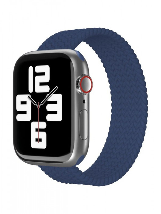 Ремешок нейлоновый плетёный VLP для Apple Watch 38/40/41 L/XL тёмно-синий | Фото 1 из 4