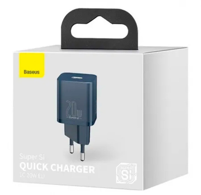 Зарядное устройство Baseus Super Si Quick Charger 1C 20W EU Синий (CCSUP-B03) | Фото 2 из 2