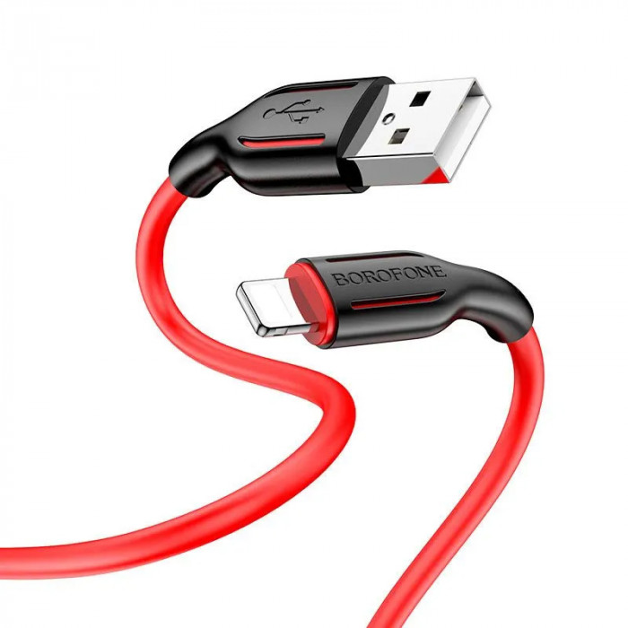 Кабель USB BOROFONE BX63 Charging, USB - MicroUSB, 2.4А, 1 м, черный+красный | Фото 3 из 4
