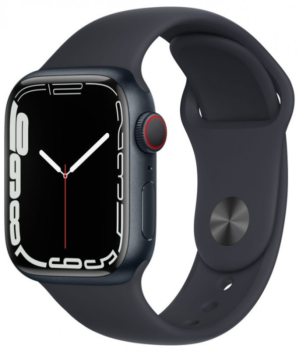 Умные часы Apple Watch Series 7 GPS 45mm Aluminum Case with Sport Band Темная ночь