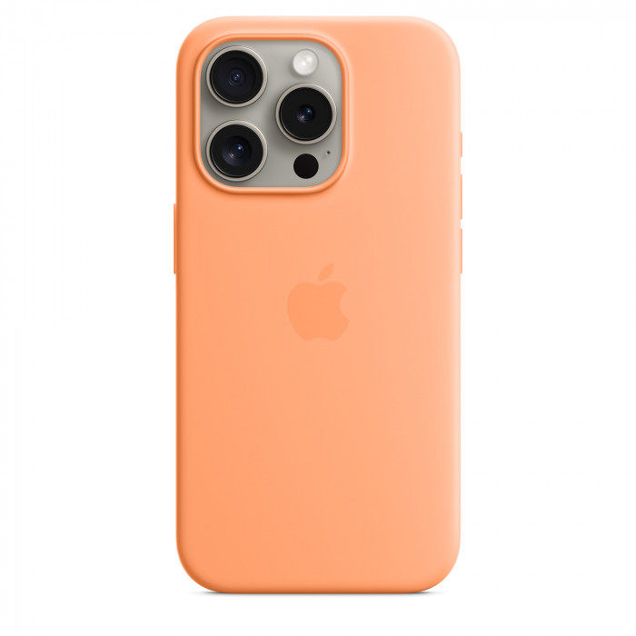 Чехол Silicone Case MagSafe для iPhone 15 Pro Orange Sorbet | Фото 2 из 5