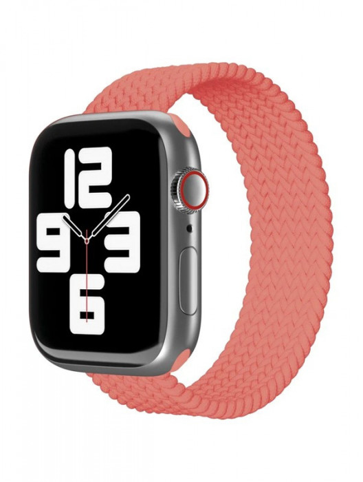 Ремешок нейлоновый плетёный VLP для Apple Watch 42/44/45 L/XL коралловый | Фото 4 из 4