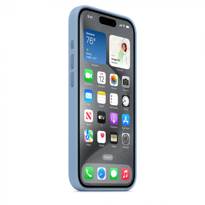 Чехол Silicone Case MagSafe для iPhone 15 Pro Winter Blue | Фото 4 из 5