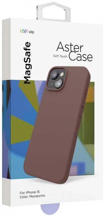 Чехол защитный VLP Aster Case с MagSafe для iPhone 15 моккачино | Фото 2 из 4