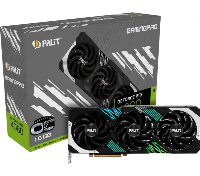 Видеокарта Palit RTX4080 GAMINGPRO 16GB NED4080019T2-1032A GDDR6X 256bit 3 DP HDMI | Фото 1 из 6