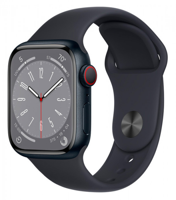 Умные часы Apple Watch Series 8 45mm GPS Midnight Aluminum Case with Sport Band Midnight | Фото 1 из 4