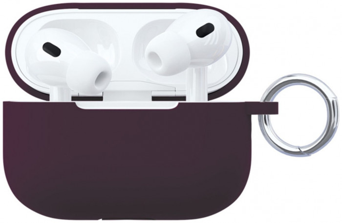 Чехол силиконовый VLP Soft Touch, с кольцом, для AirPods Pro 2 (2022), темно-фиолетовый | Фото 1 из 4