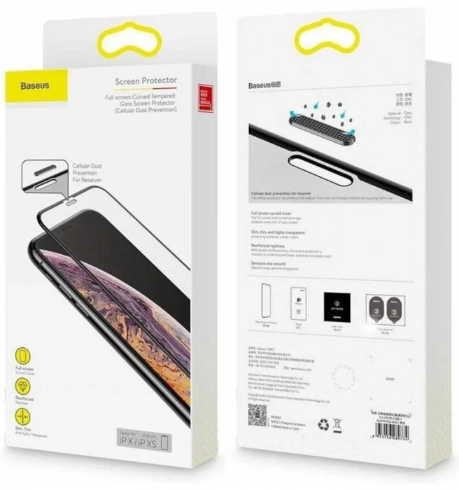 Защитное стекло BASEUS SGAPIPH58-WA01 для iPhone X/XS/11 Pro, Черный | Фото 1 из 2