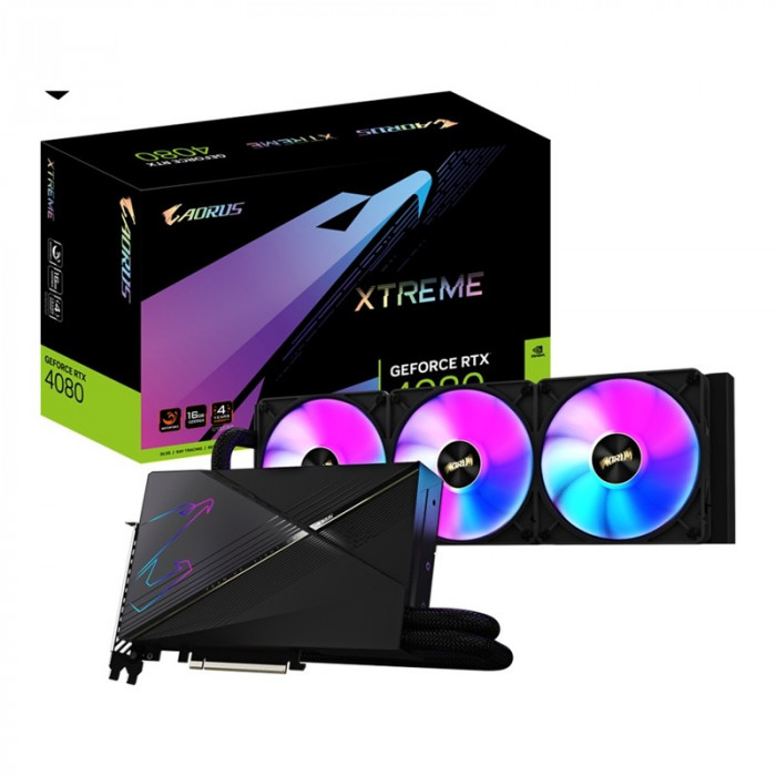 Видеокарта GIGABYTE AORUS GeForce RTX 4080 16GB XTREME WATERFORCE (GV-N4080AORUSX W-16GD), Retail | Фото 8 из 9