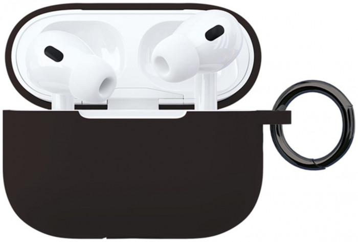 Чехол силиконовый VLP Soft Touch, с кольцом, для AirPods Pro 2 (2022), черный | Фото 1 из 4