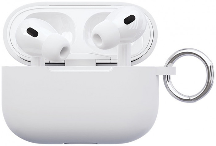 Чехол силиконовый VLP Soft Touch, с кольцом, для AirPods Pro 2 (2022), белый | Фото 1 из 4