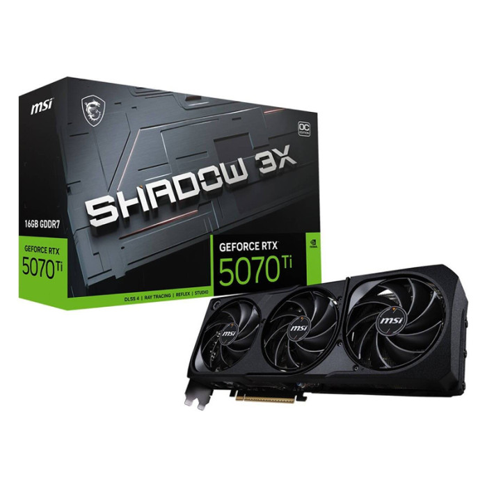 Видеокарта NVIDIA GeForce RTX 5070 Ti MSI OC 16Gb (RTX 5070 Ti 16G SHADOW 3X OC)
