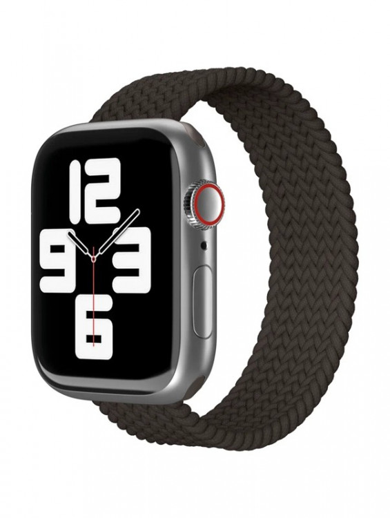 Ремешок нейлоновый плетёный VLP для Apple Watch 42/44/45 S/M чёрный