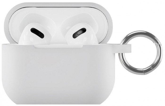 Чехол силиконовый VLP Soft Touch, с кольцом, для AirPods (3rd generation), белый | Фото 1 из 3