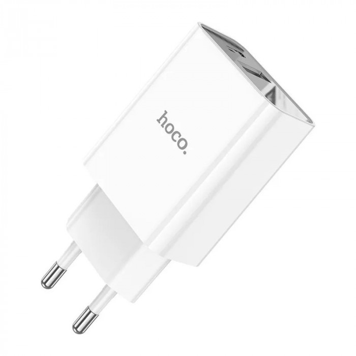 Зарядное устройство HOCO C100A PD20W + QC3.0 цифровой дисплей белая | Фото 4 из 9