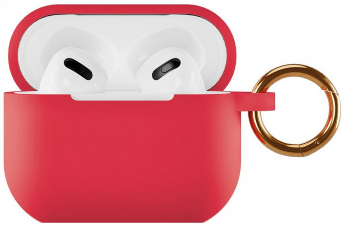 Чехол силиконовый VLP Soft Touch, с кольцом, для AirPods (3rd generation), красный | Фото 3 из 3
