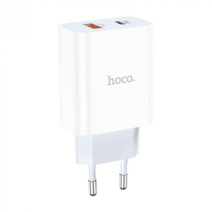 Зарядное устройство HOCO C97A 1USB+USB Type-C 3.0A Белый + USB-C кабель 1м | Фото 2 из 5