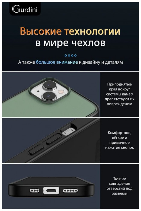 Чехол-накладка Gurdini Shockproof Case для iPhone 14/13 Зеленый (Green) | Фото 3 из 12
