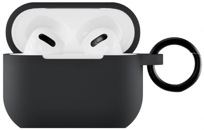 Чехол силиконовый VLP Soft Touch, с кольцом, для AirPods (3rd generation), черный | Фото 1 из 3