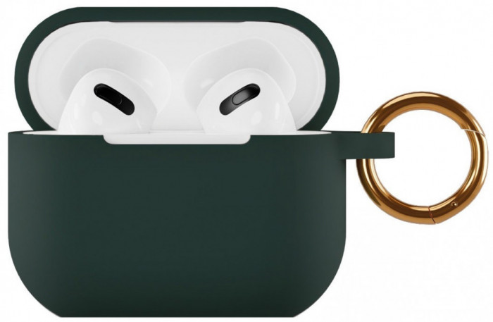 Чехол силиконовый VLP Soft Touch, с кольцом, для AirPods (3rd generation), темно-зеленый | Фото 3 из 3